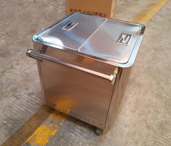 11 Stainless Steel Rice Storage Bin Trolley with Wheels