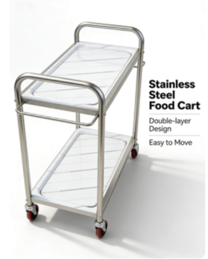 双层餐车1 2-Tier Heavy Duty Stainless Steel Utility Cart