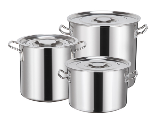 Commercial Stainless Steel Bucket with Lid for Restaurant