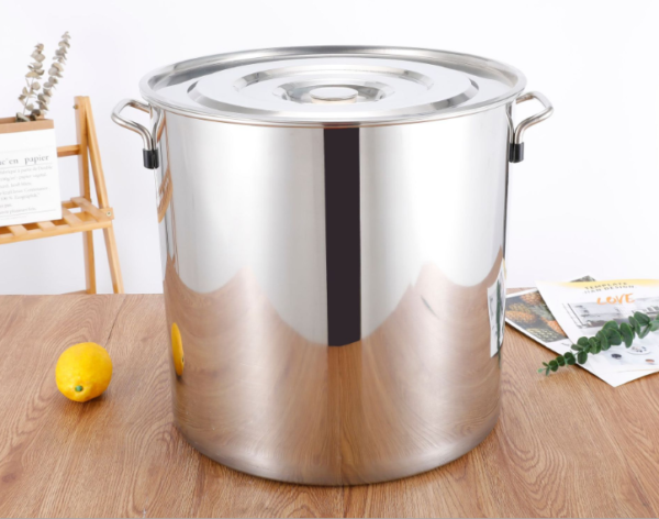 Commercial Stainless Steel Bucket with Lid for Restaurant